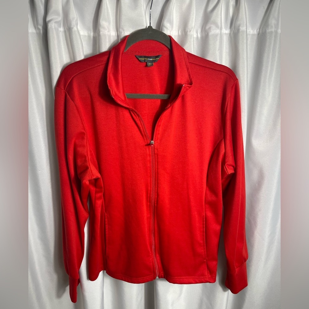Stretch The Rules Red Women's Size XL Jacket Zip Up Collared Casual